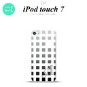 iPod touch 第7世代 ケース 第6世代 ハードケース スクエア ドット 黒 +アルファベット nk-ipod7-1365i