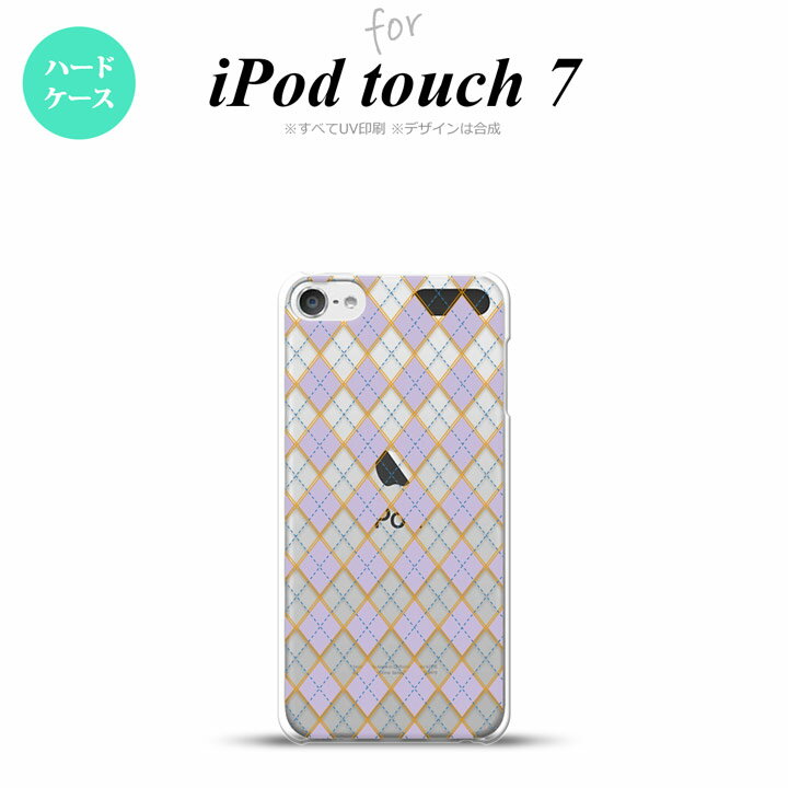 iPod touch 第7世代 ケース 第6世代 ハードケース アーガイル クリア 紫 nk-ipod7-1410