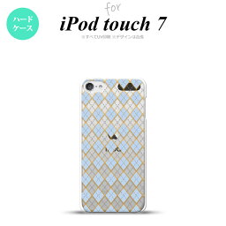 iPod touch 第7世代 ケース 第6世代 ハードケース アーガイル クリア 青 nk-ipod7-1414