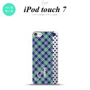 iPod touch 第7世代 ケース 第6世代 ハードケース タータン ドット 青 +アルファベット nk-ipod7-1534i