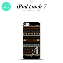 iPod touch 第7世代 ケース 第6世代 ハードケース エスニック ゾウ 黒 +アルファベット nk-ipod7-1571i