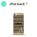 iPod touch 第7世代 ケース 第6世代 ハードケース エスニック ゾウ ベージュ ブルー +アルファベット nk-ipod7-1572i