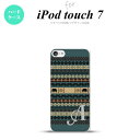 iPod touch 第7世代 ケース 第6世代 ハードケース エスニック ゾウ 青 +アルファベット nk-ipod7-1573i