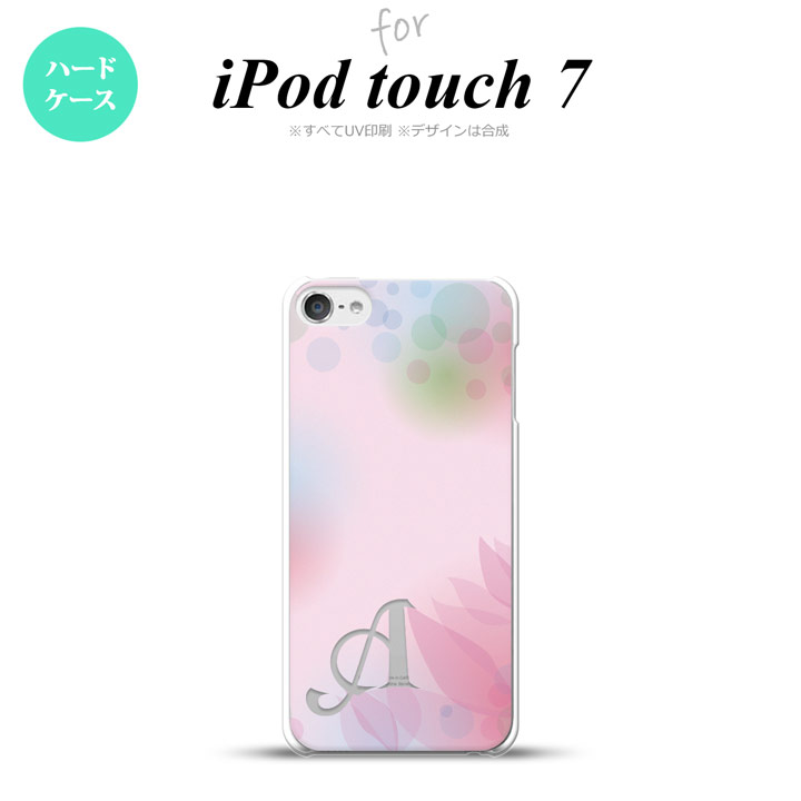 iPod touch 第7世代 ケース 第6世代 ハードケース ぼかし 花柄 ピンク +アルファベット nk-ipod7-1593i