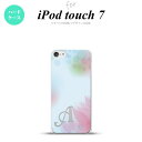 iPod touch 第7世代 ケース 第6世代 ハードケース ぼかし 花柄 青 +アルファベット nk-ipod7-1594i