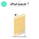 iPod touch 第7世代 ケース 第6世代 ハードケース ドット レース C 黄 +アルファベット nk-ipod7-1613i