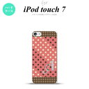iPod touch 第7世代 ケース 第6世代 ハードケース ドット 水玉 C 赤 茶 +アルファベット nk-ipod7-1645i