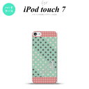 iPod touch 第7世代 ケース 第6世代 ハードケース ドット 水玉 C ミント ピンク +アルファベット nk-ipod7-1651i