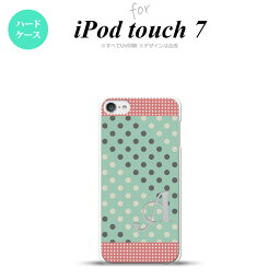 iPod touch 第7世代 ケース 第6世代 ハードケース ドット 水玉 C ミント ピンク +アルファベット nk-ipod7-1651i