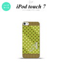 iPod touch 第7世代 ケース 第6世代 ハードケース ドット 水玉 C 緑 茶 +アルファベット nk-ipod7-1656i