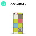 iPod touch 第7世代 ケース 第6世代 ハードケース パッチワーク ミックスG 緑 +アルファベット nk-ipod7-1677i