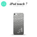 iPod touch 第7世代 ケース 第6世代 ハードケース 青海波 グレー +アルファベット nk-ipod7-1716i