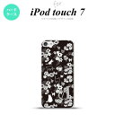 iPod touch 第7世代 ケース 第6世代 ハードケース 猫 花 黒 +アルファベット nk-ipod7-1725i