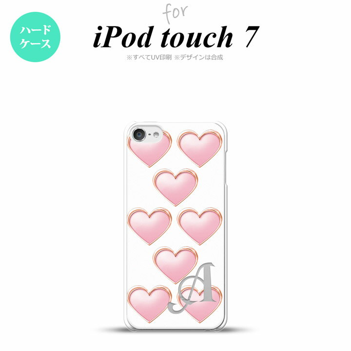 iPod touch 第7世代 ケース 第6世代 ハードケース ハート C 白 +アルファベット nk-ipod7-175i