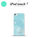 iPod touch 第7世代 ケース 第6世代 ハードケース バタフライ 蝶 A 青 +アルファベット nk-ipod7-203i