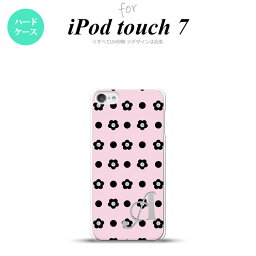 iPod touch 第7世代 ケース 第6世代 ハードケース 花柄 ドット ピンク +アルファベット nk-ipod7-343i