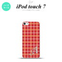 iPod touch 第7世代 ケース 第6世代 ハードケース チェック B 赤 +アルファベット nk-ipod7-432i