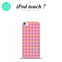iPod touch 第7世代 ケース 第6世代 ハードケース チェック B ピンク +アルファベット nk-ipod7-434i