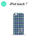 iPod touch 第7世代 ケース 第6世代 ハードケース チェック B 青 +アルファベット nk-ipod7-438i