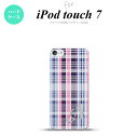 iPod touch 第7世代 ケース 第6世代 ハードケース チェック B ピンク 青 +アルファベット nk-ipod7-440i