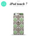 iPod touch 第7世代 ケース 第6世代 ハードケース ダマスク A クリア 茶 緑 nk-ipod7-459