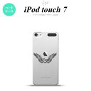 iPod touch 第7世代 ケース 第6世代 ハードケース 黒翼 ハート グレー nk-ipod7-466
