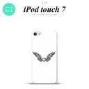 iPod touch 第7世代 ケース 第6世代 ハードケース 黒翼 ハート 白 グレー nk-ipod7-470