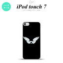 iPod touch 第7世代 ケース 第6世代 ハードケース 白翼 ハート 黒 グレー nk-ipod7-474