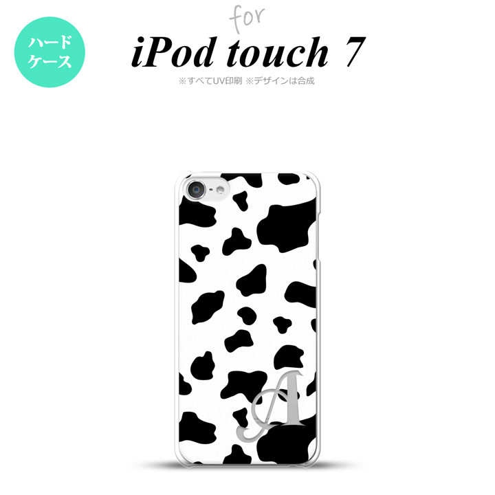 iPod touch 第7世代 ケース 第6世代 ハードケース ダルメシアン 牛 白 +アルファベット nk-ipod7-480i