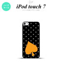 iPod touch 第7世代 ケース 第6世代 ハードケース トランプ 水玉 スペード 黒 オレンジ nk-ipod7-548