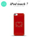 iPod touch 第7世代 ケース 第6世代 ハードケース ハート 飾り 赤 金 nk-ipod7-618