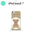 iPod touch 第7世代 ケース 第6世代 ハードケース くま チェック レース 茶 nk-ipod7-753