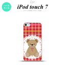 iPod touch 第7世代 ケース 第6世代 ハードケース くま チェック レース 赤 nk-ipod7-755
