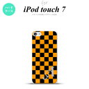 iPod touch 第7世代 ケース 第6世代 ハードケース スクエア 黒 オレンジ +アルファベット nk-ipod7-761i