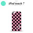 iPod touch 第7世代 ケース 第6世代 ハードケース スクエア 黒 ピンク +アルファベット nk-ipod7-762i