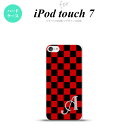 iPod touch 第7世代 ケース 第6世代 ハードケース スクエア 黒 赤 +アルファベット nk-ipod7-763i