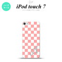 iPod touch 第7世代 ケース 第6世代 ハードケース スクエア 白 ピンク +アルファベット nk-ipod7-765i