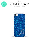 iPod touch 第7世代 ケース 第6世代 ハードケース 豹柄 B 青 +アルファベット nk-ipod7-896i