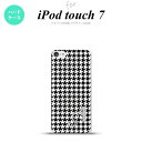 iPod touch 第7世代 ケース 第6世代 ハードケース 千鳥 格子 小 黒 白 +アルファベット nk-ipod7-913i