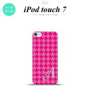 iPod touch 第7世代 ケース 第6世代 ハードケース 千鳥 格子 大 ピンク +アルファベット nk-ipod7-916i