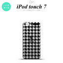 iPod touch 第7世代 ケース 第6世代 ハードケース 千鳥 格子 大 黒 クリア nk-ipod7-930