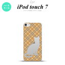 iPod touch 第7世代 ケース 第6世代 ハードケース 猫 チェック A 茶 nk-ipod7-955