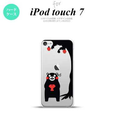 iPod touch 第7世代 ケース 第6世代 ハードケース くまモン リンゴ 黒 nk-ipod7-km01