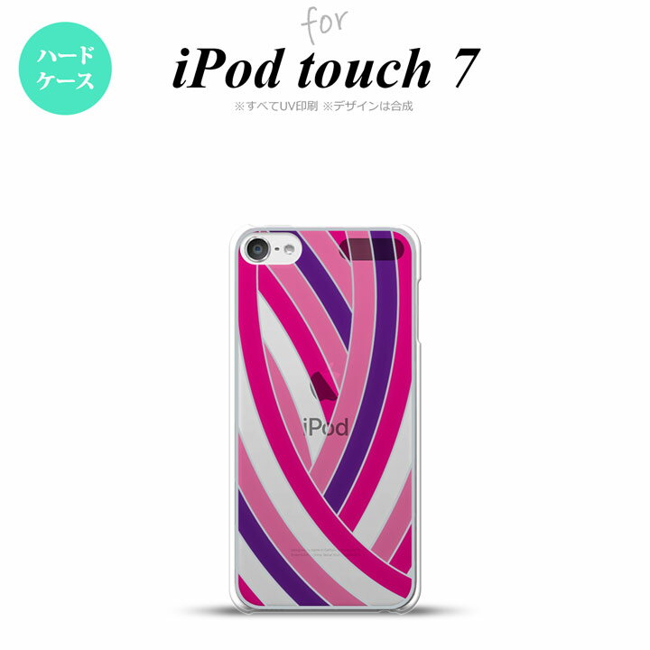 iPod touch 第7世代 第6世代 背面ケース カバー ステンドグラス風 帯 ピンク ステンドグラス風 nk-ipod..