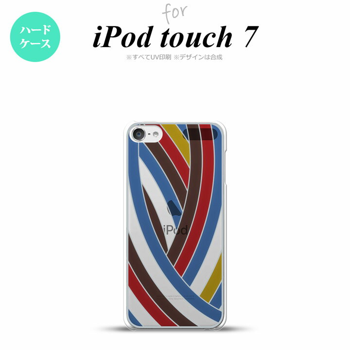 iPod touch 第7世代 第6世代 背面ケース カバー ステンドグラス風 帯 レッドブルー ステンドグラス風 nk-ipod7-sg17