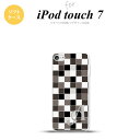 iPod touch 第7世代 ケース 第6世代 ソフトケース スクエア モザイク グレー +アルファベット nk-ipod7-tp1016i