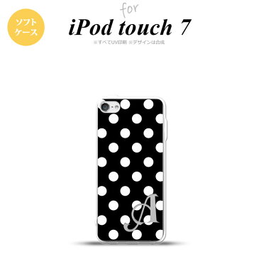 iPod touch 第7世代 ケース 第6世代 ソフトケース ドット 水玉 B 黒 白 +アルファベット nk-ipod7-tp106i