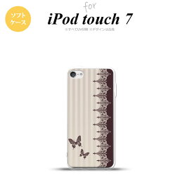 iPod touch 第7世代 ケース 第6世代 ソフトケース バタフライ 蝶 レース 茶 nk-ipod7-tp1284