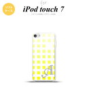 iPod touch 第7世代 ケース 第6世代 ソフトケース スクエア ドット 黄 +アルファベット nk-ipod7-tp1364i