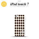 iPod touch 第7世代 ケース 第6世代 ソフトケース アーガイル 黒 赤 +アルファベット nk-ipod7-tp1401i